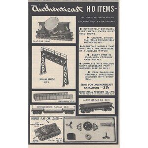 Authenticast HO Scale Railroad Models Items Vintage Print Ad Original 1954